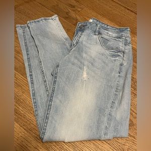 Forever 21 Slim Skinny Blue Light Wash Faded Distressed Jeans Size 26